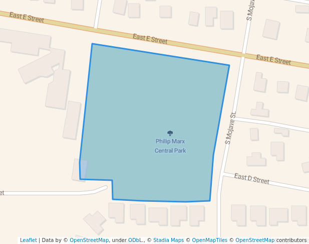 walking in Philip Marx Central Park map in Tehachapi