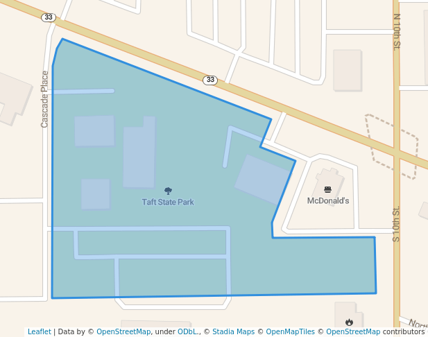 walking in Taft State Park map in Taft