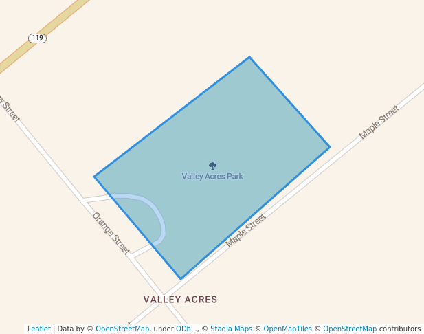 walking in Valley Acres Park map in Taft
