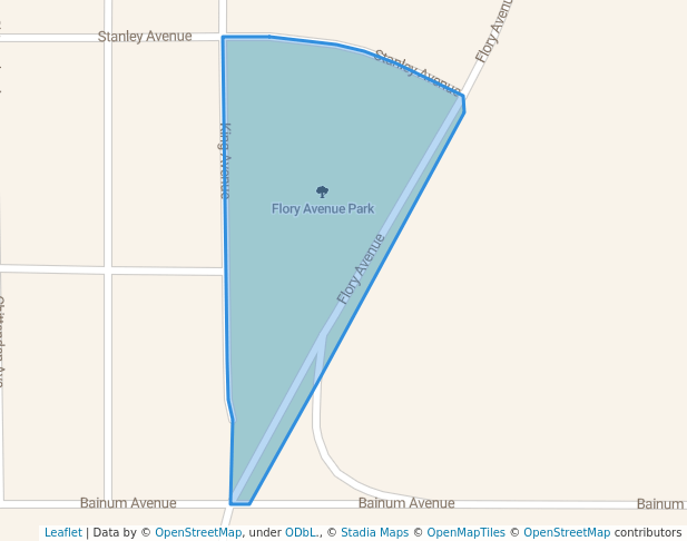 walking in Flory Avenue Park map in Corcoran
