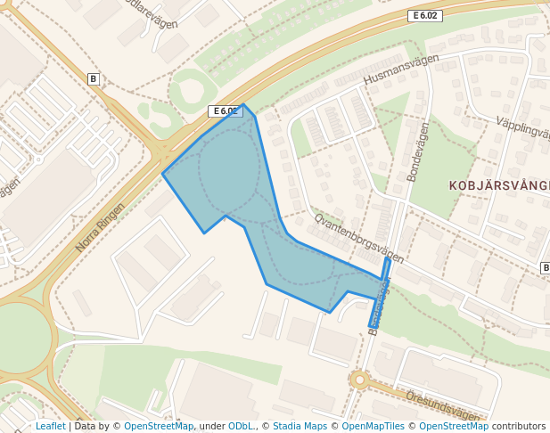 walking in Gustavshemsparken map in Lund