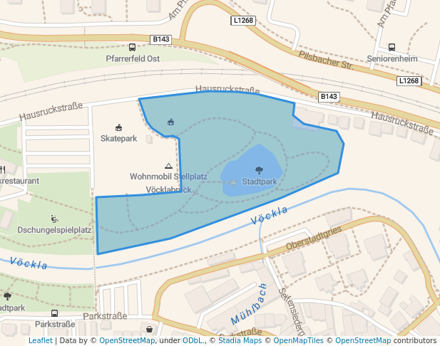 walking in Stadtpark map in Vöcklabruck