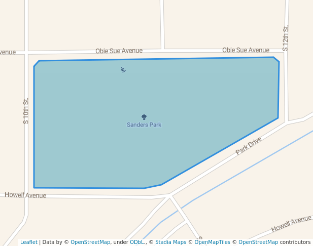 walking in Sanders Park map in Worland