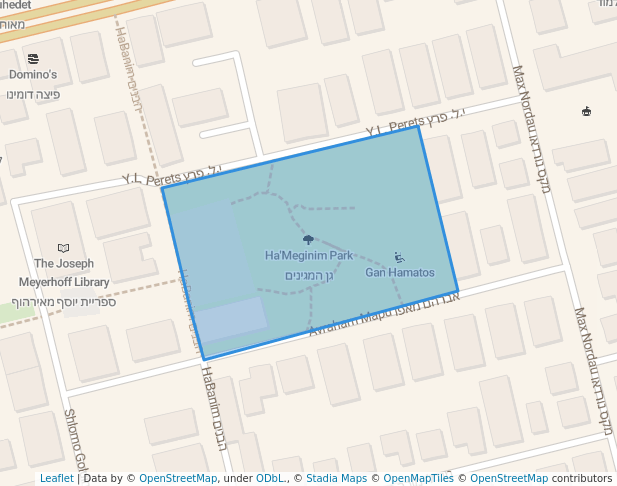 walking in Ha'Meginim Park map in Rehovot