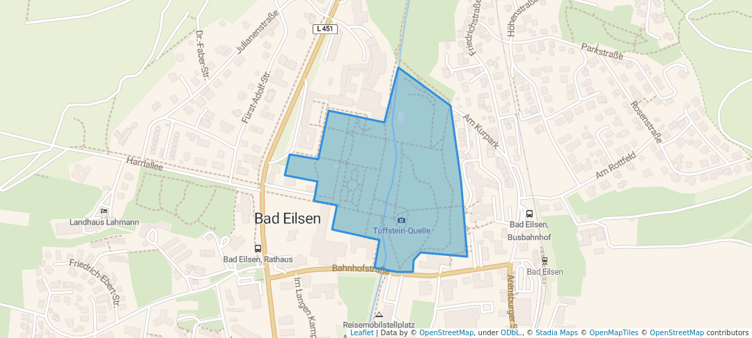 walking in Kurpark map in Bad Eilsen