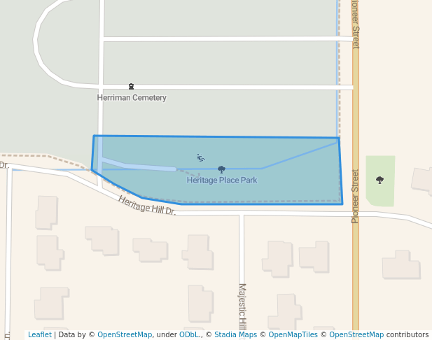 walking in Heritage Place Park map in Herriman