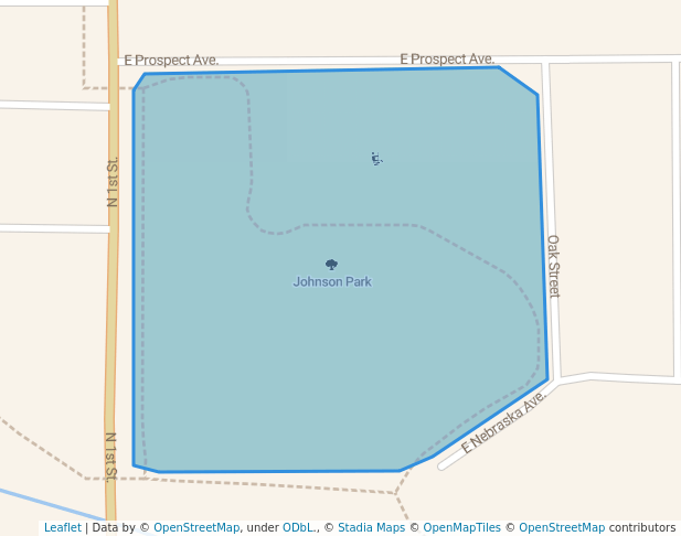 walking in Johnson Park map in Norfolk