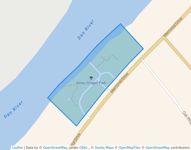 walking in Abreu-Grogan Park map in Danville