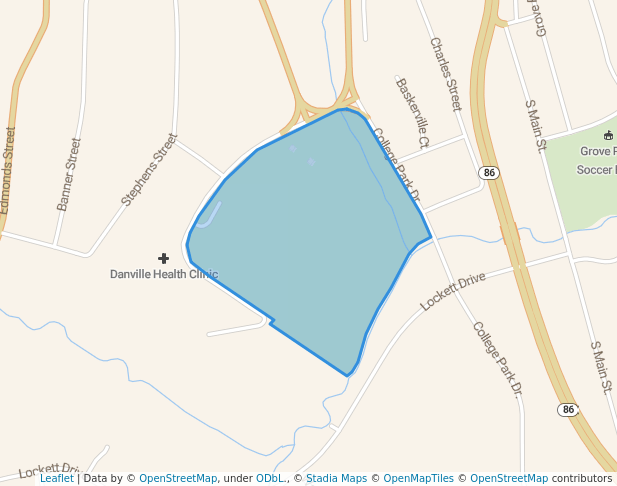 walking in Pumpkin Creek Park map in Danville