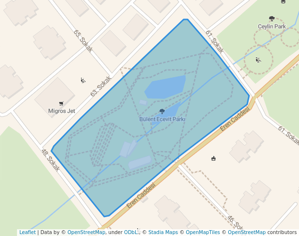 walking in Bülent Ecevit Parkı map in Kapaklı