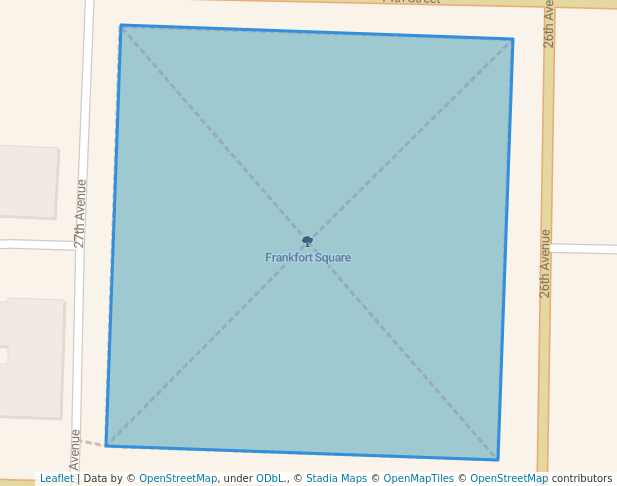 walking in Frankfort Square map in Columbus