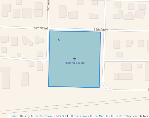 walking in Hanover Square map in Columbus