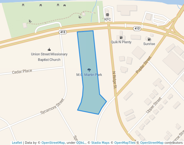 walking in M.C. Martin Park map in Danville