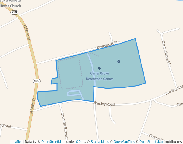 walking in Camp Grove Recreation Center map in Danville