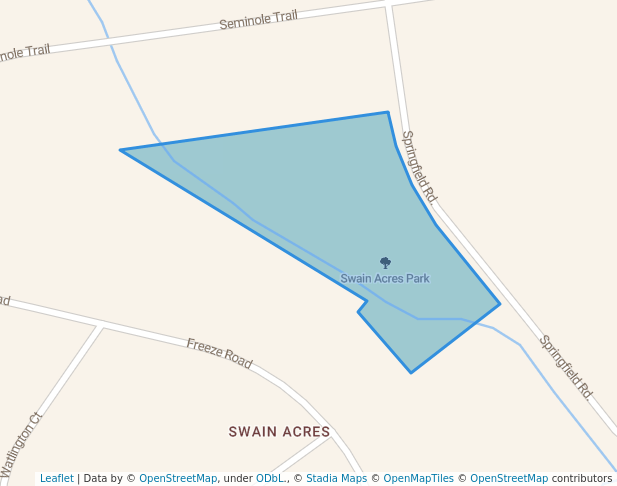 walking in Swain Acres Park map in Danville