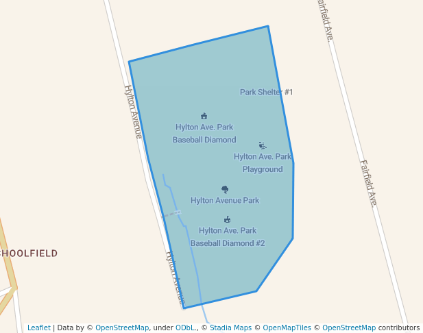 walking in Hylton Avenue Park map in Danville