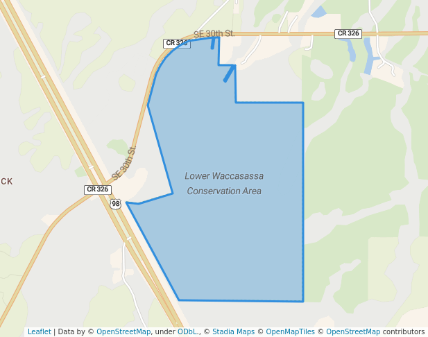 walking in Lower Waccasassa Conservation Area map in Morriston