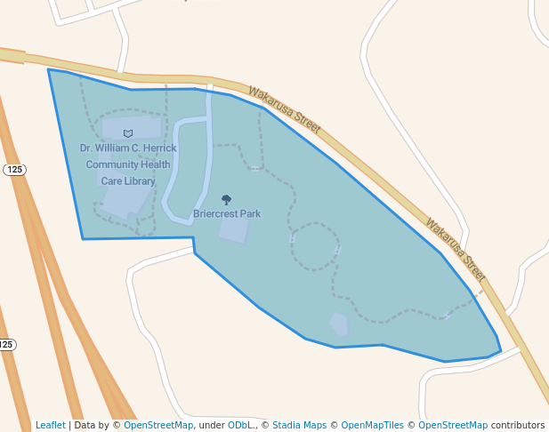 walking in Briercrest Park map in La Mesa