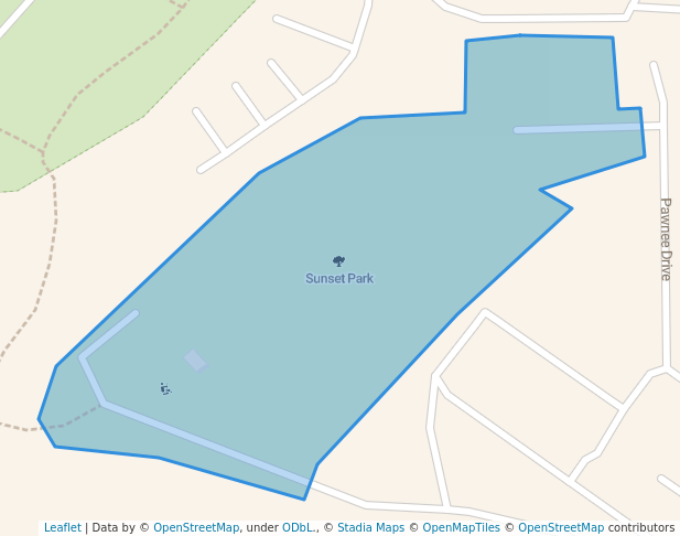 walking in Sunset Park map in La Mesa