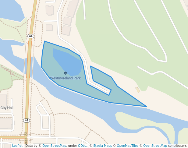 walking in Westmoreland Park map in Garden City
