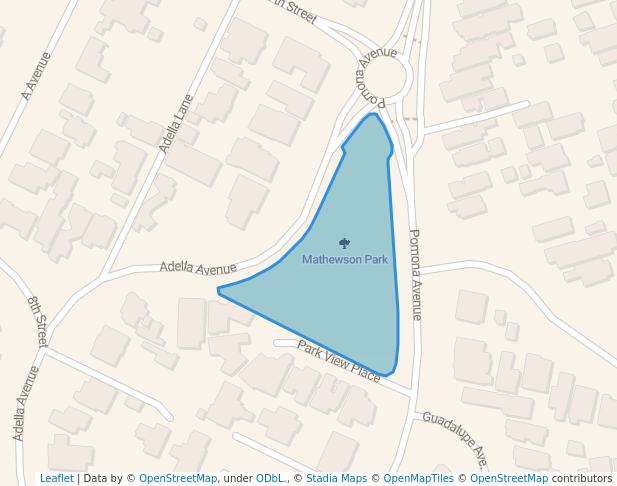 walking in Mathewson Park map in Coronado