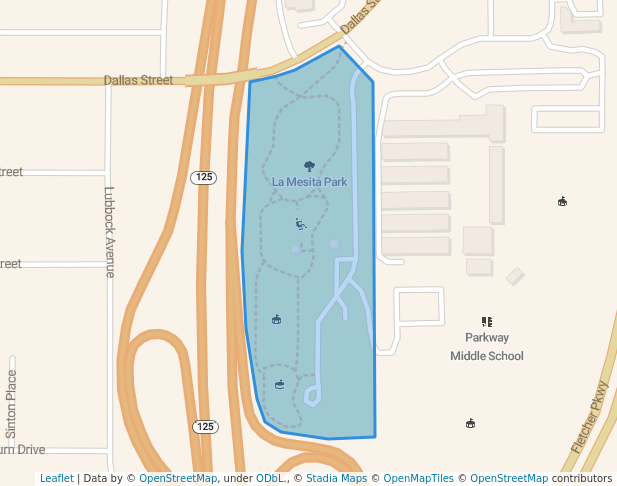walking in La Mesita Park map in La Mesa