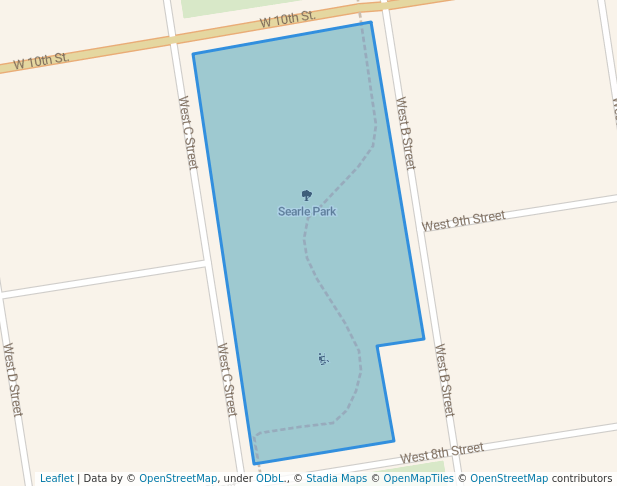 walking in Searle Park map in Ogallala