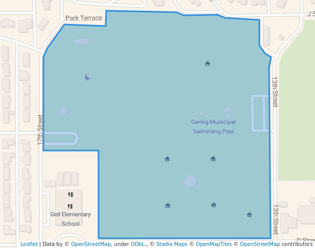 walking in Oregon Trail Park map in Gering