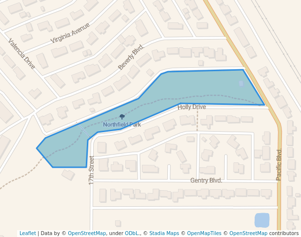 walking in Northfield Park map in Gering