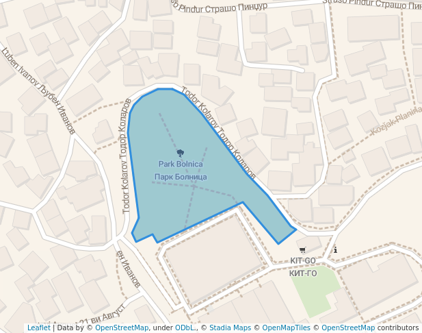 walking in Парк Болница map in Shtip