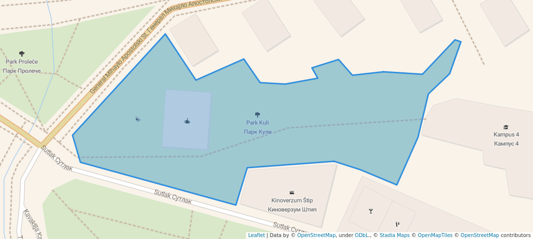 walking in Парк Кули map in Shtip