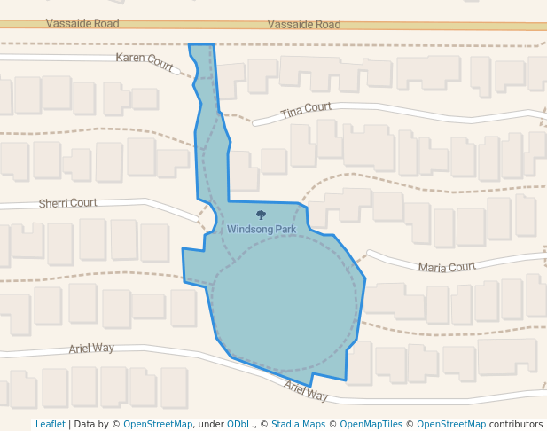 walking in Windsong Park map in Arcata