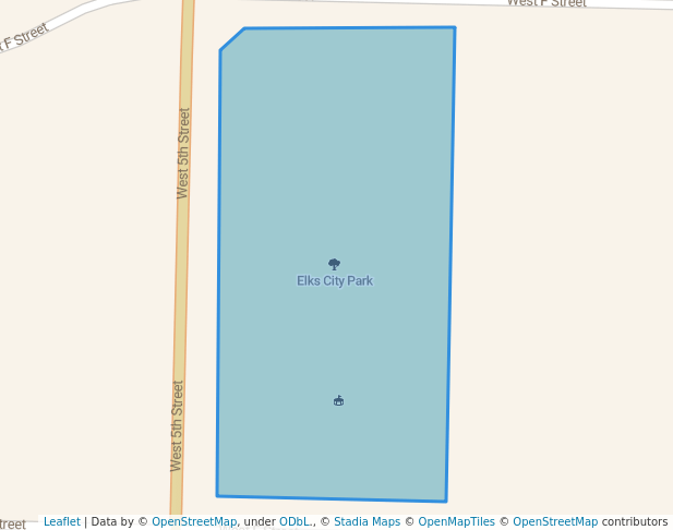 walking in Elks City Park map in McCook