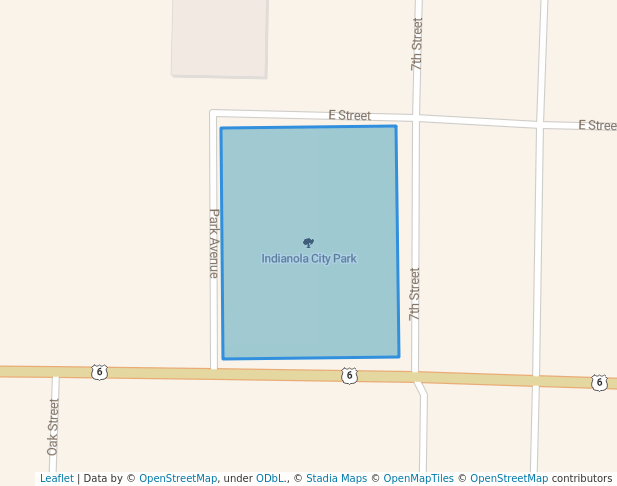 walking in Indianola City Park map in Indianola