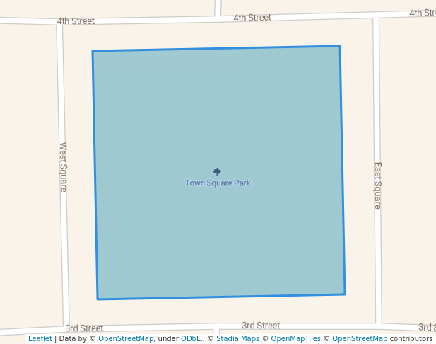 walking in Town Square Park map in Humboldt