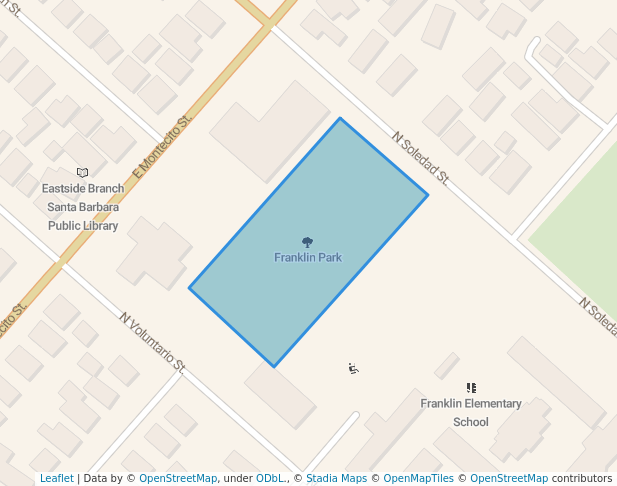 walking in Franklin Park map in Santa Barbara