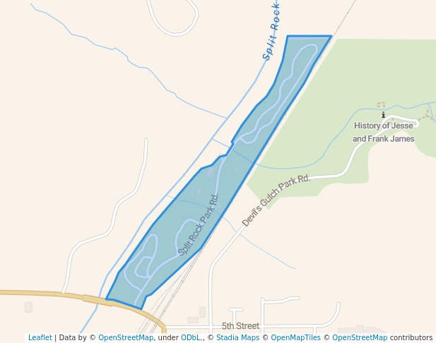 walking in Split Rock Park map in Garretson