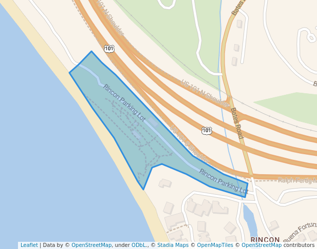 walking in Rincon Beach County Park map in Carpinteria