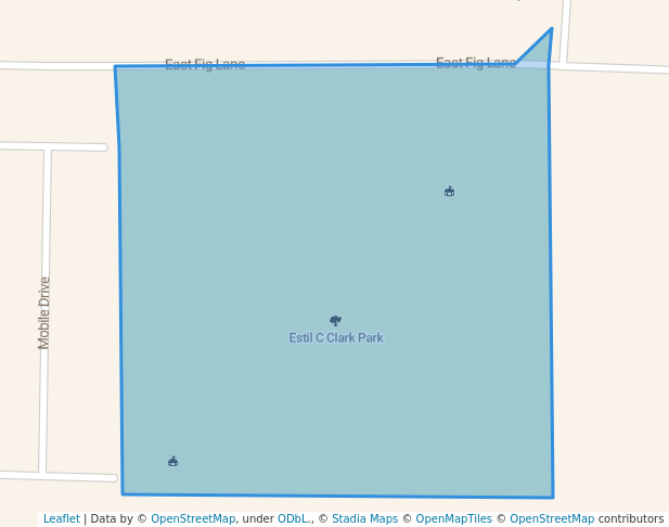 walking in Estil C Clark Park map in Corning