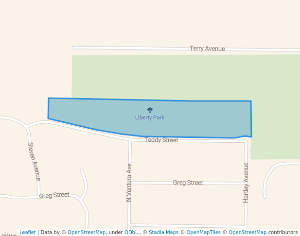 walking in Liberty Park map in Farmersville