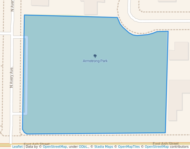 walking in Armstrong Park map in Farmersville