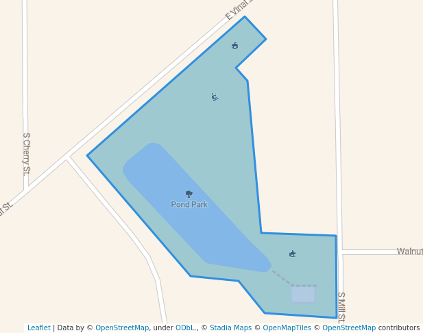 walking in Pond Park map in Wittenberg