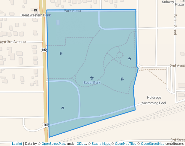 walking in South Park map in Holdrege