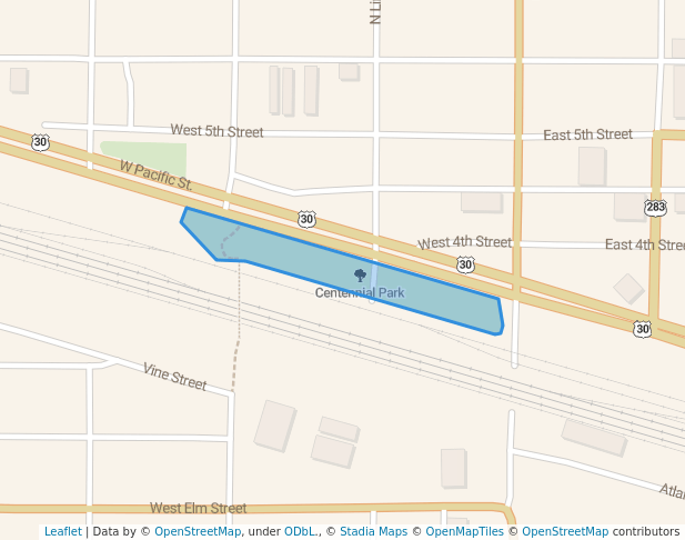 walking in Centennial Park map in Lexington