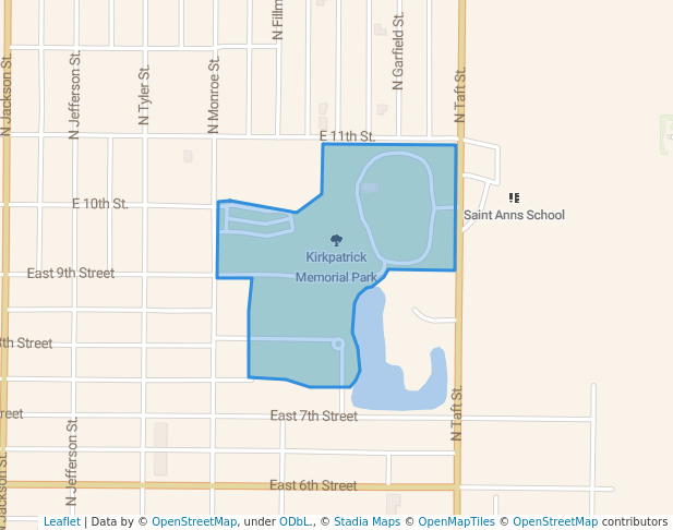 walking in Kirkpatrick Memorial Park map in Lexington