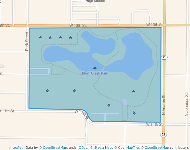 walking in Plum Creek Park map in Lexington