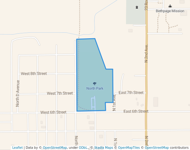 walking in North Park map in Axtell