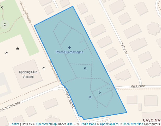 walking in Parco Guardamagna map in Cusago