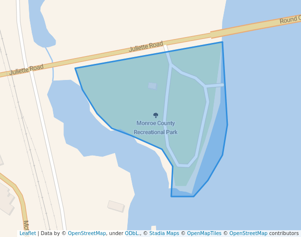 walking in Monroe County Recreational Park map in Juliette