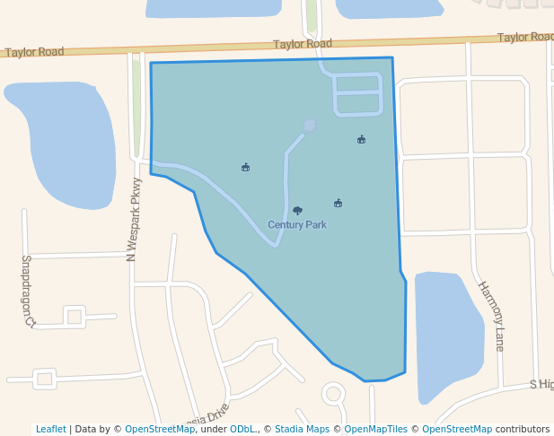 walking in Century Park map in Romeoville